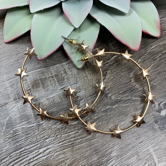 Made Of Stars Hoop Earrings - Gold - Picture 2 of 5